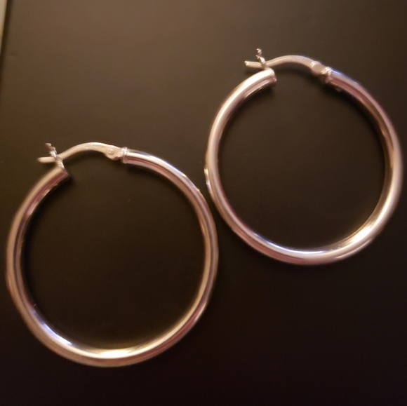 Sterling Silver Hoop Style Earrings - Picture 5 of 5
